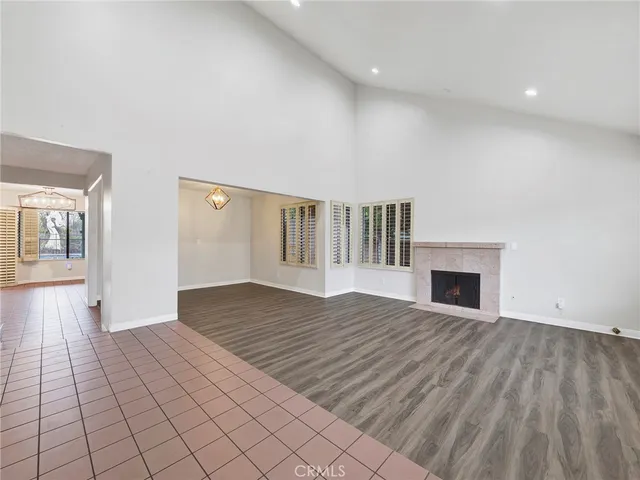 a view of a garden with trees