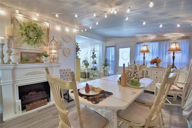 a lobby with furniture and wooden floor