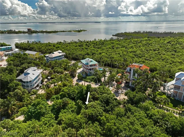 a view of a lake with a city