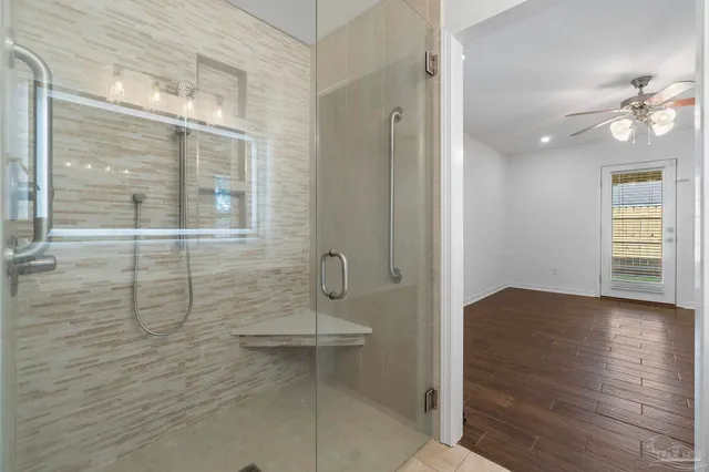 a bathroom with a shower