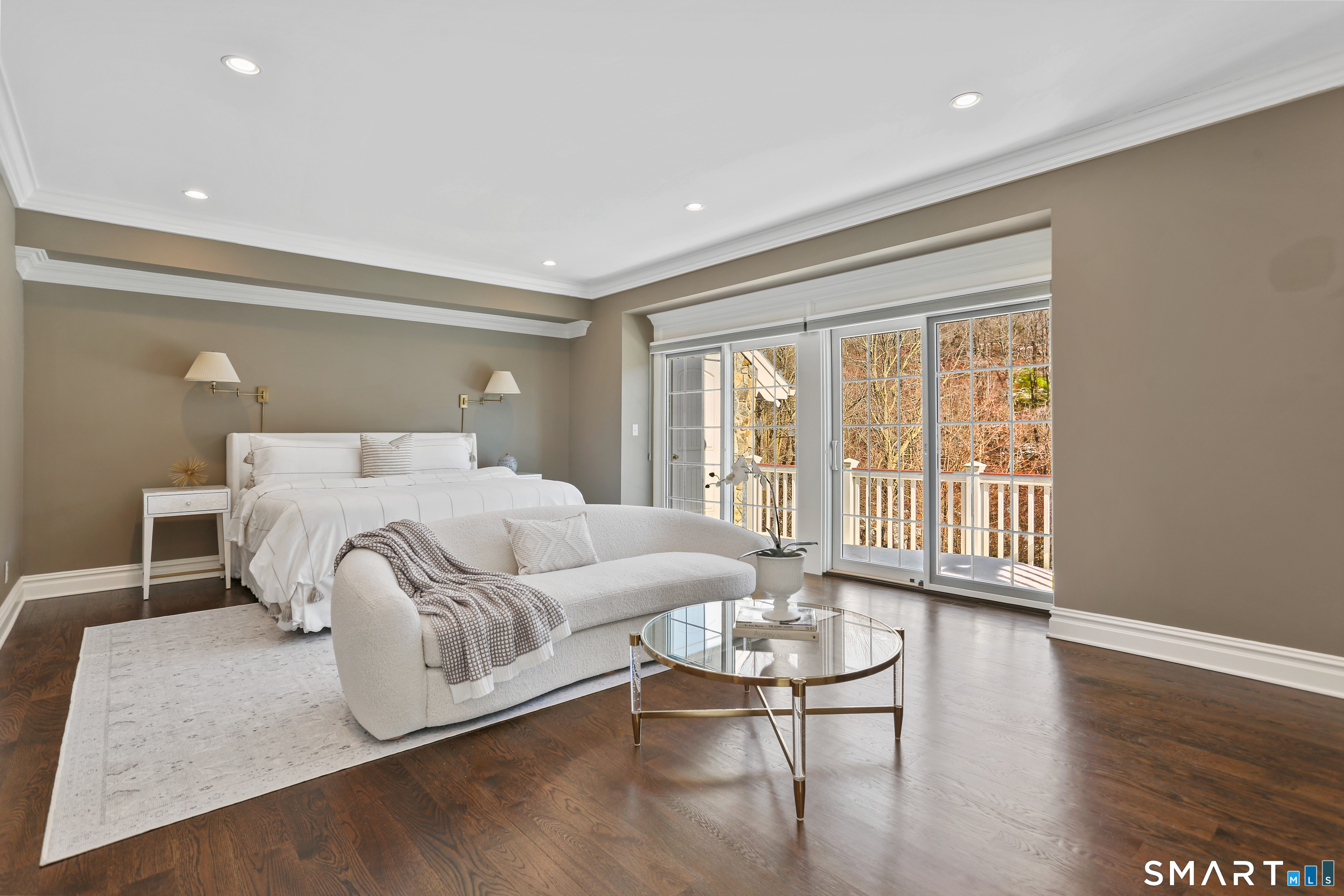 2 Trout Creek Road, Unit 2 Shelton, CT 06484 - Photo 18 of 38 Primary bedroom with expansive windows and private balcony access.