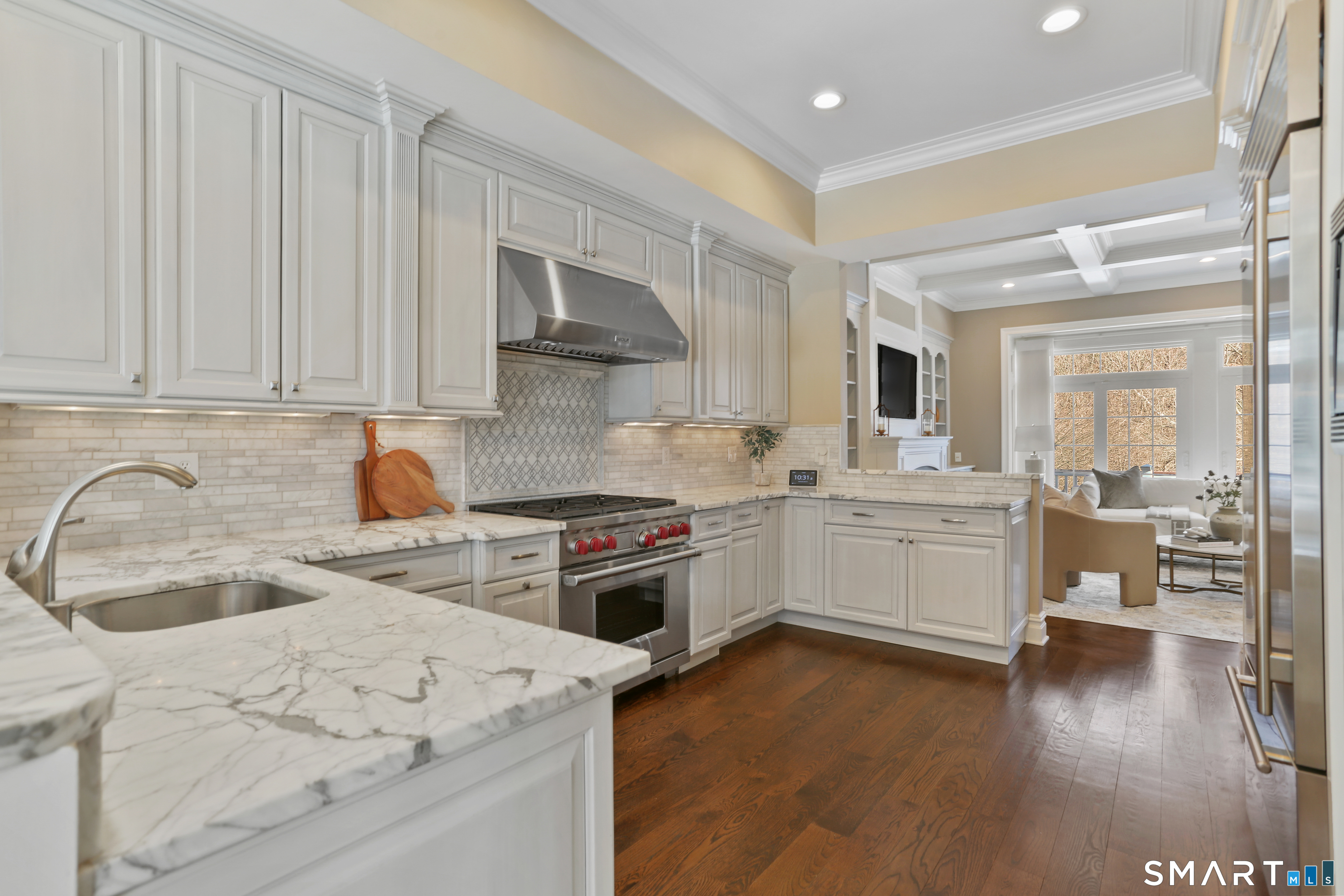 2 Trout Creek Road, Unit 2 Shelton, CT 06484 - Photo 9 of 38 Stunning chef's kitchen with Sub-Zero refrigerator, Wolf range, and built-in Bosch coffee/espresso station.
