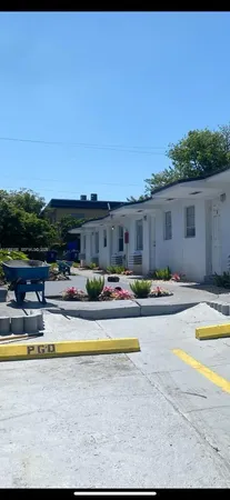 a view of swimming pool and an outdoor space