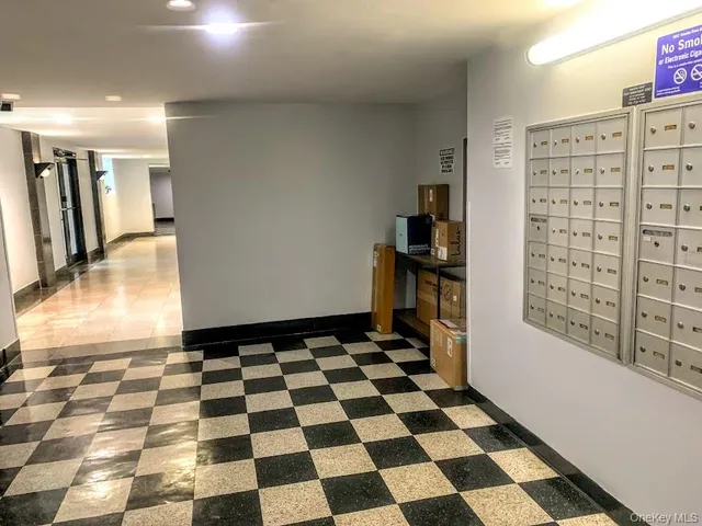 a black and white checkered floor