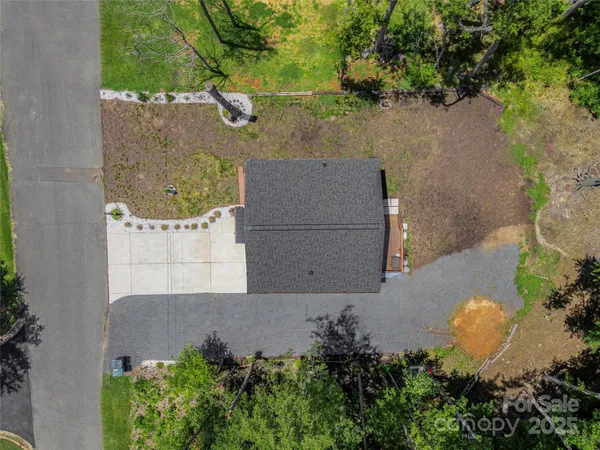 an aerial view of a house