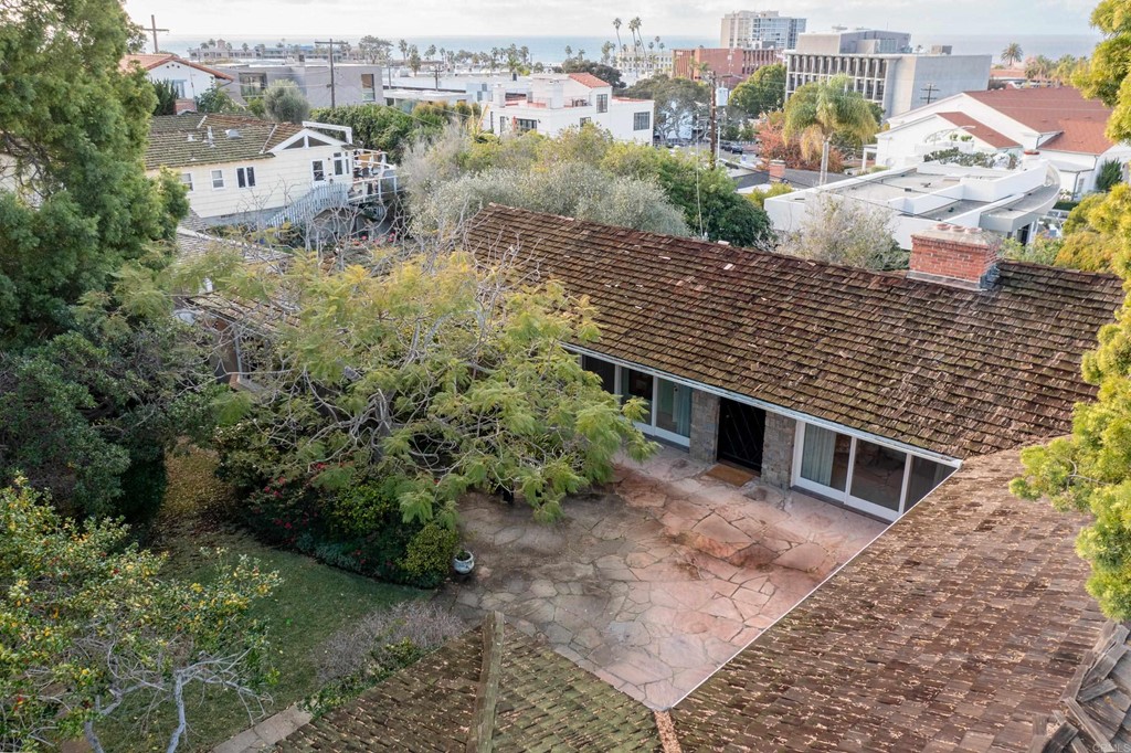 1380 Park Row La Jolla, CA 92037 - Photo 46 of 51 an aerial view of a house with a yard