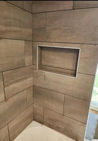 a bathroom with a shower