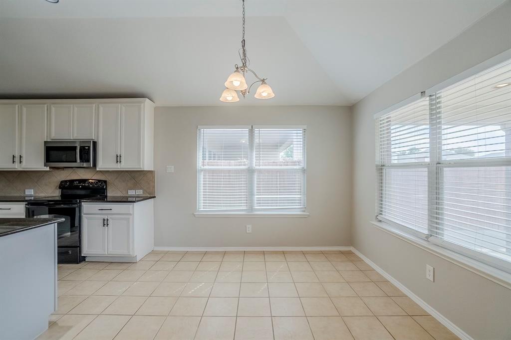 1109 Johnson City Avenue Forney, TX 75126 - Photo 15 of 40 a kitchen with granite countertop a stove a sink and a microwave