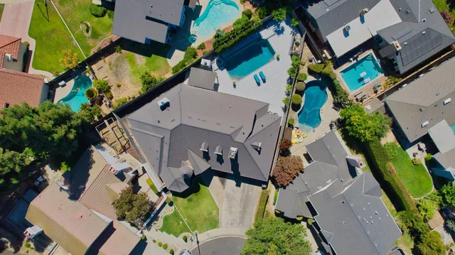 an aerial view of multiple house