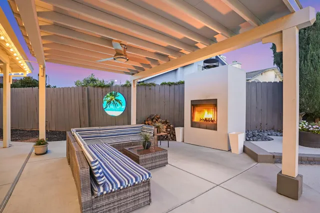 a view of a swimming pool with a yard