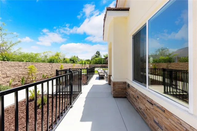 a view of a balcony with lake view