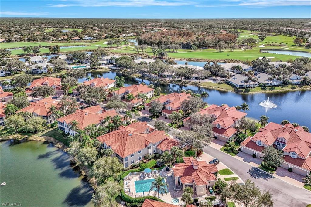 6200 Reserve Circle, Unit 404 Naples, FL 34119 - Photo 43 of 47 Aerial perspective of Vineyards CC Golf Course and Clubside Reserve pool and clubhouse.