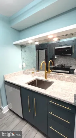 a close view of sink and mirror