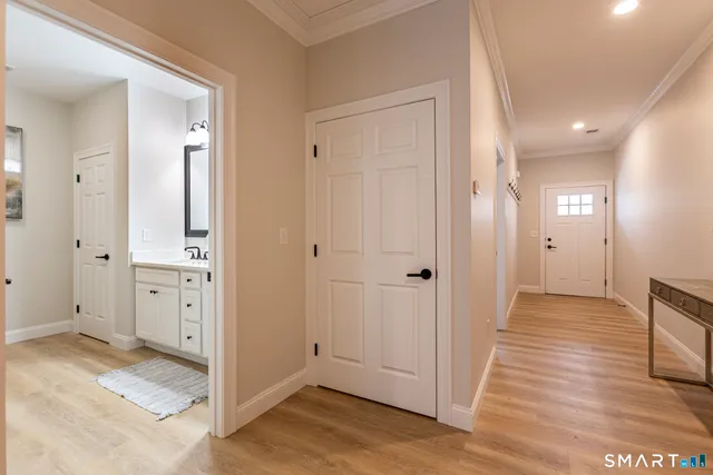 wooden floor with white walls