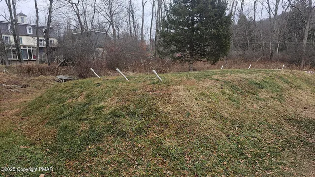 a backyard of a house with lots of green space