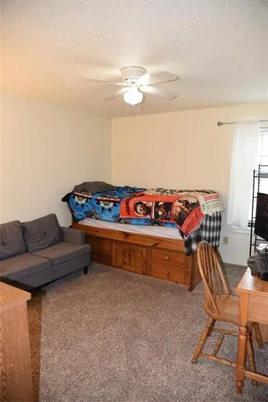 a living room with furniture and baby