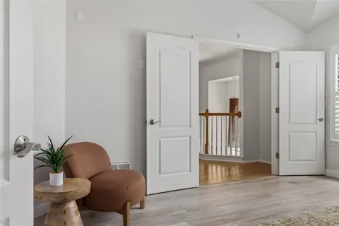 a view of livingroom with furniture and wooden floor