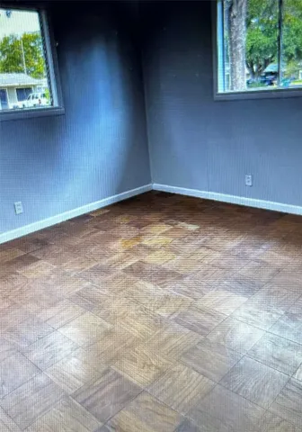 an empty room with a window