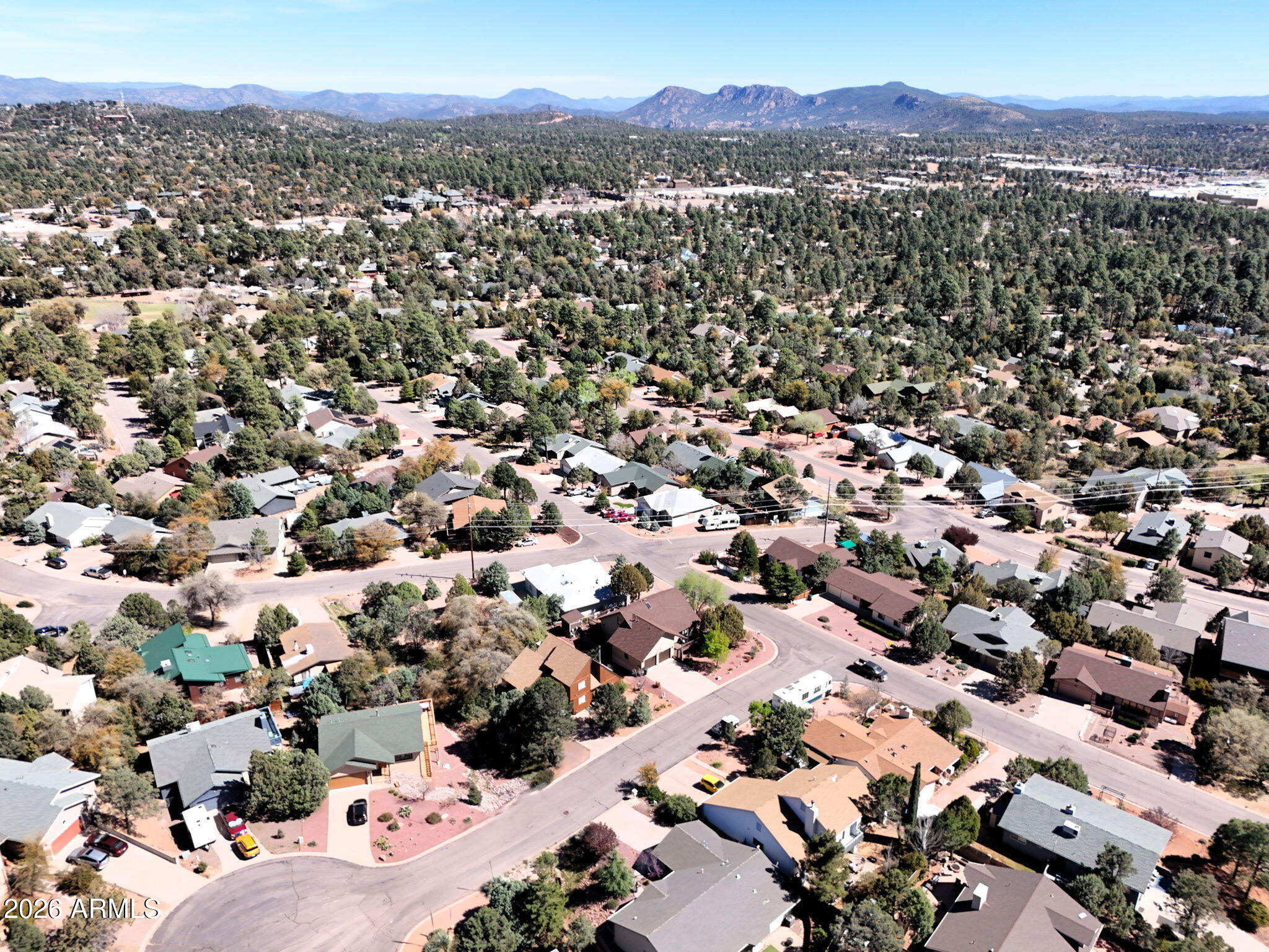 1104 North Rhone Circle Payson, AZ 85541 - Photo 36 of 39 an aerial view of a city with lots of residential buildings