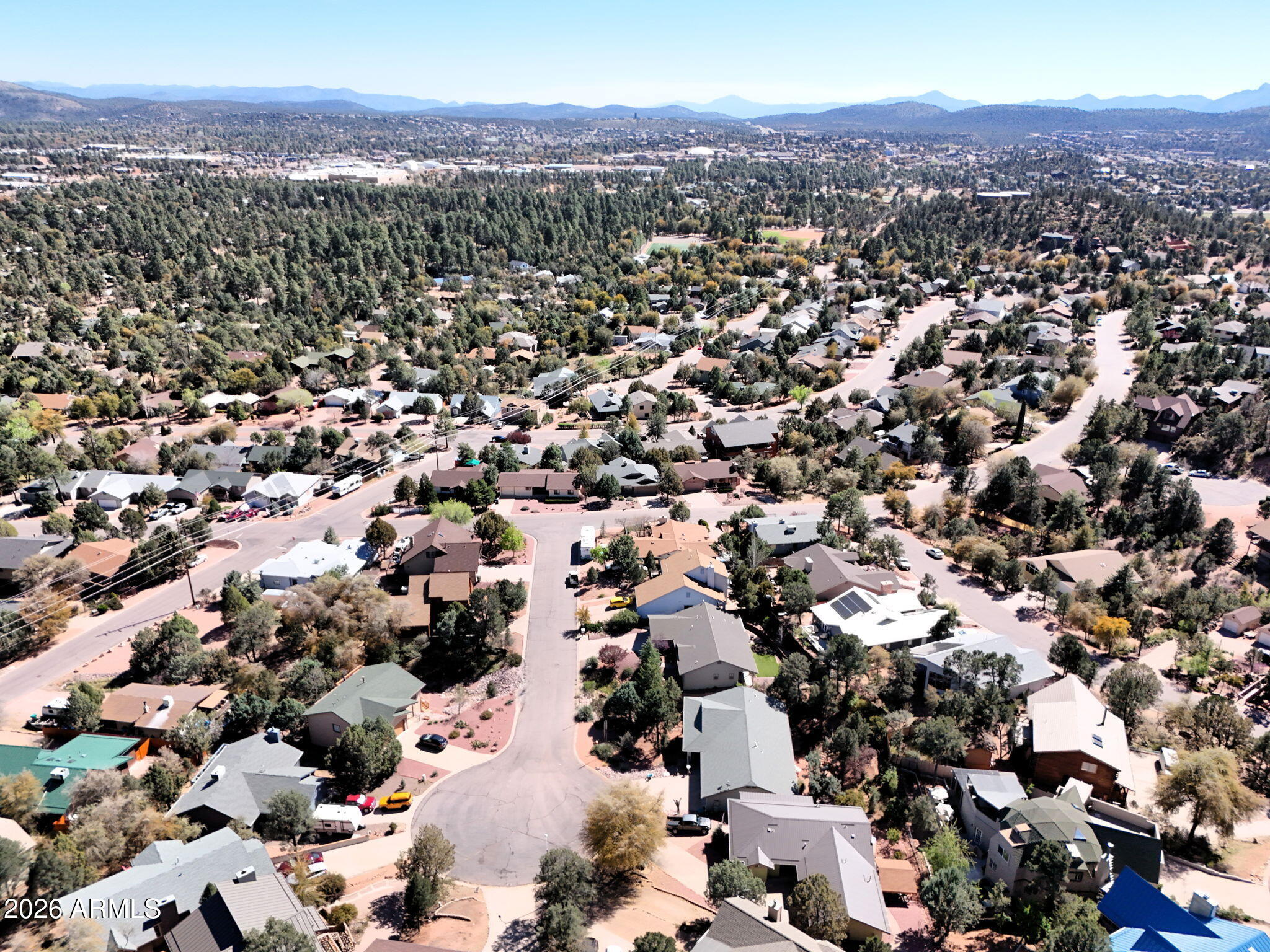 1104 North Rhone Circle Payson, AZ 85541 - Photo 37 of 39 an aerial view of a city with lots of residential buildings