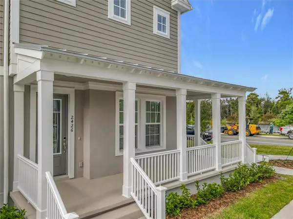 front view of a house with a porch