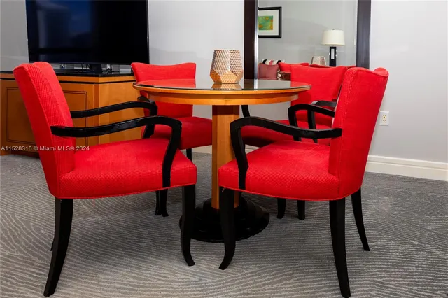 a view of furniture with wooden floor