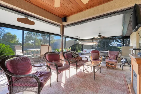 a outdoor living space with furniture