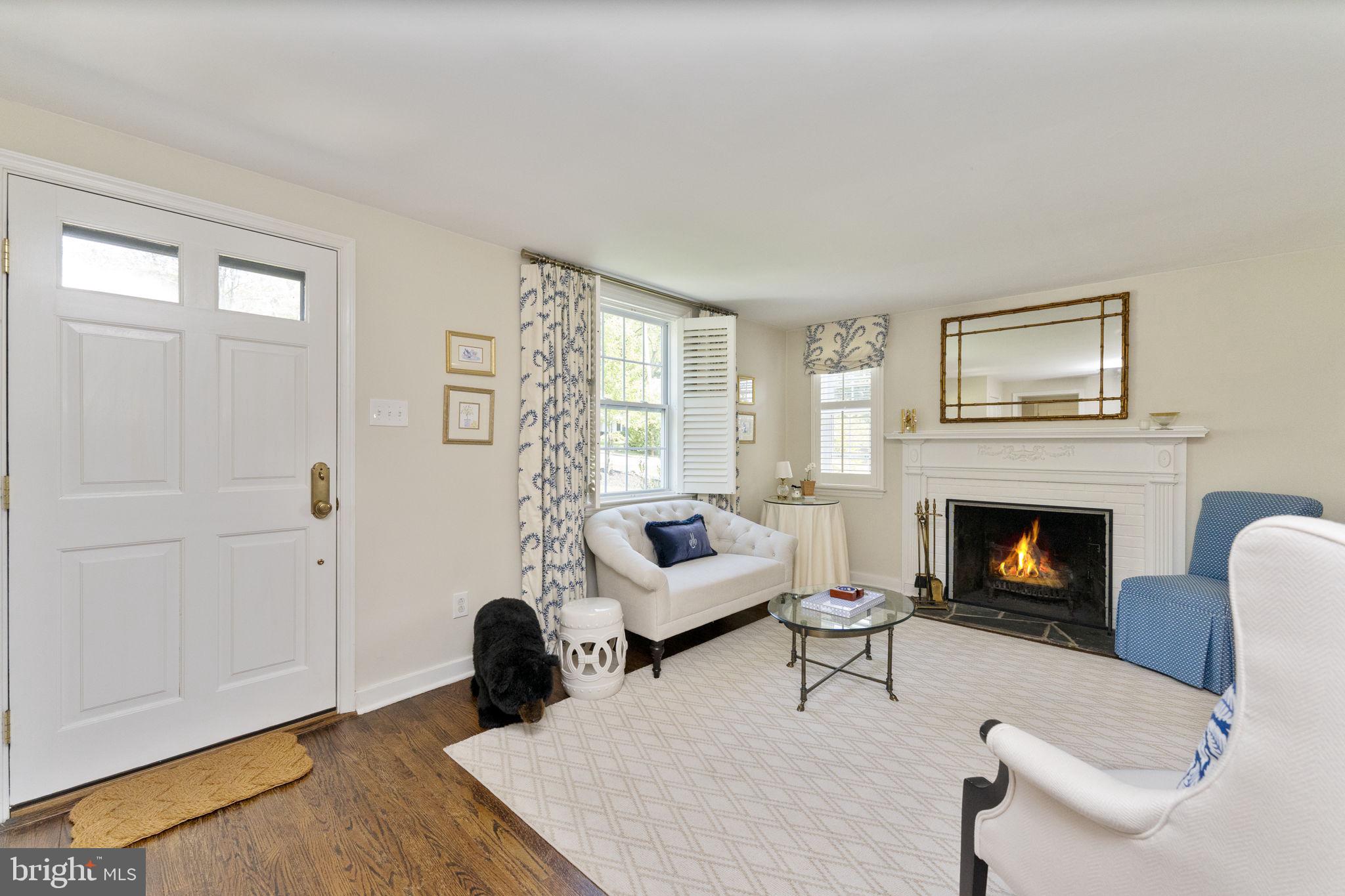 196 Homestead Road Wayne, PA 19087 - Photo 4 of 43 Living Room with Wood-Bruning Fireplace