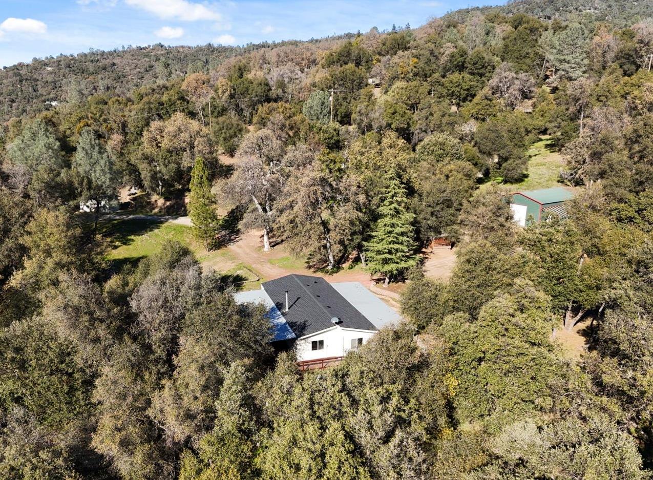 40089 John West Road Oakhurst, CA 93644 - Photo 49 of 59 an aerial view of house with yard and mountain view in back