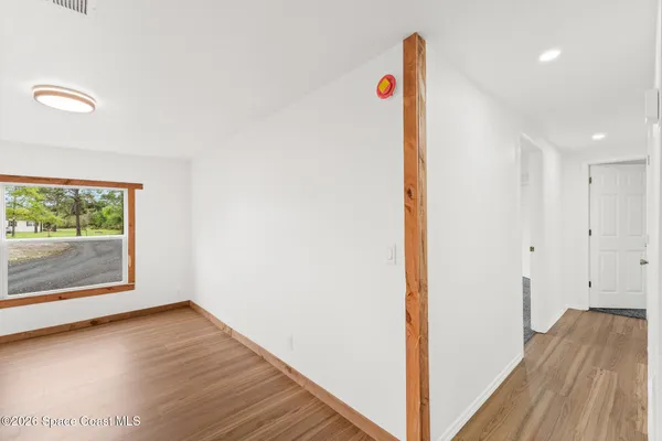 an empty room with a window