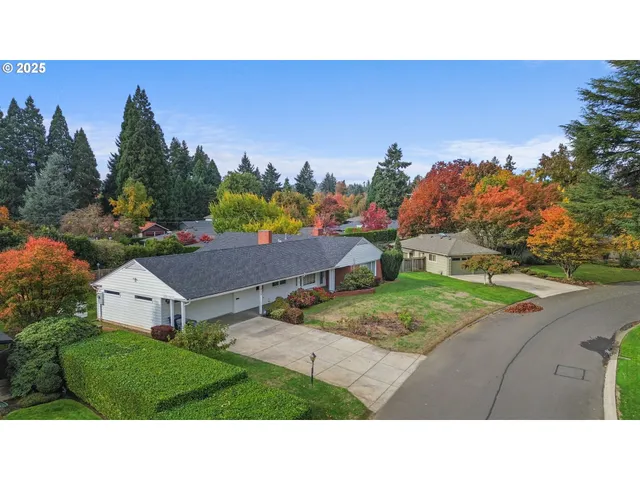 a backyard of a house with lots of green space