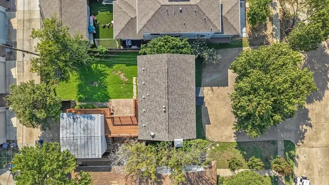 an aerial view of a house having outdoor space