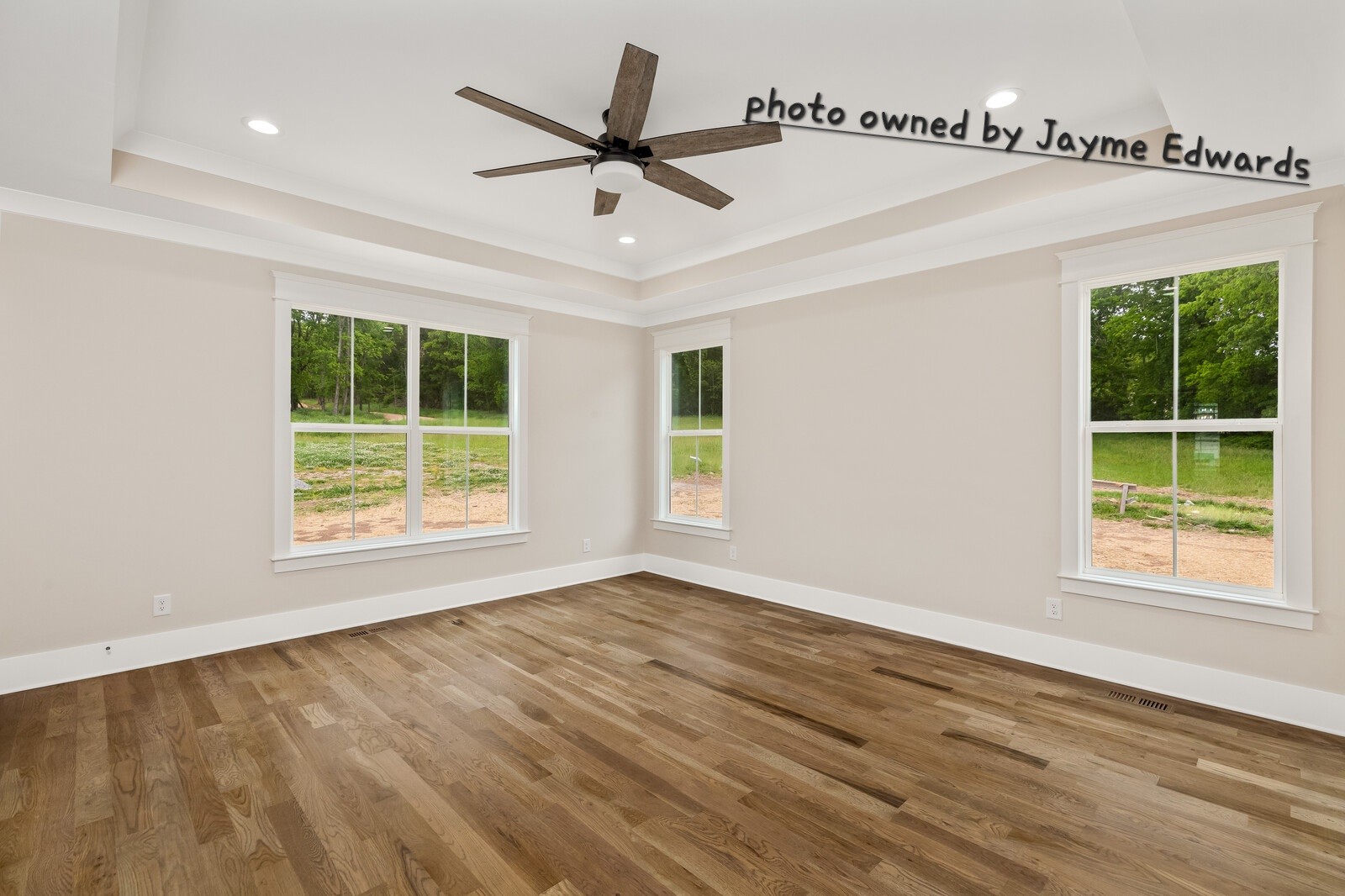 1235 Cliff Amos Road Spring Hill, TN 37174 - Photo 11 of 16 an empty room with wooden floor fan and windows