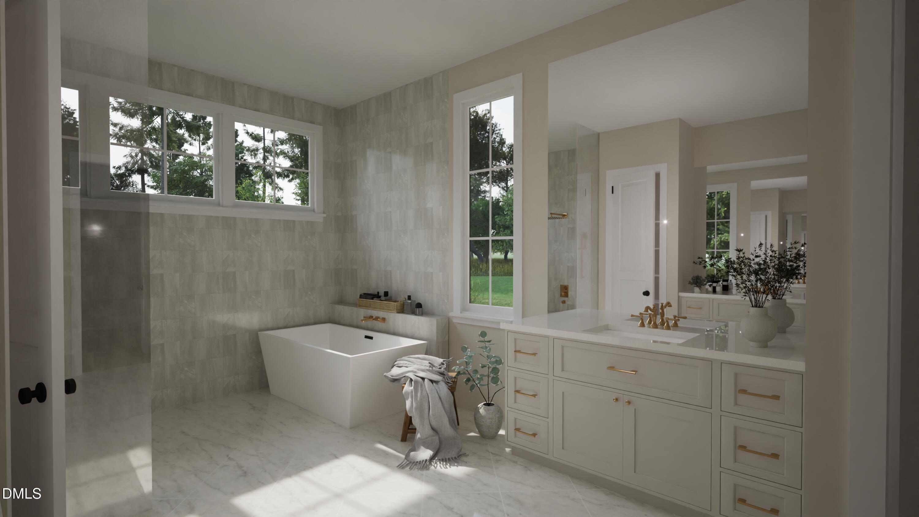 4801 Rampart Street Raleigh, NC 27609 - Photo 25 of 51 Primary Bathroom Rendering
