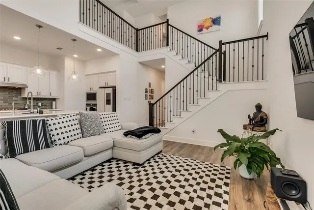 a living room with furniture