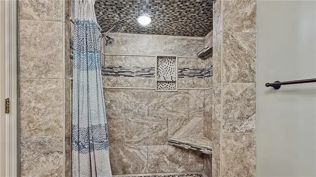 a bathroom with a shower