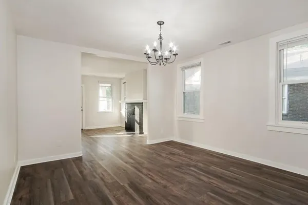 a view of a livingroom with a window