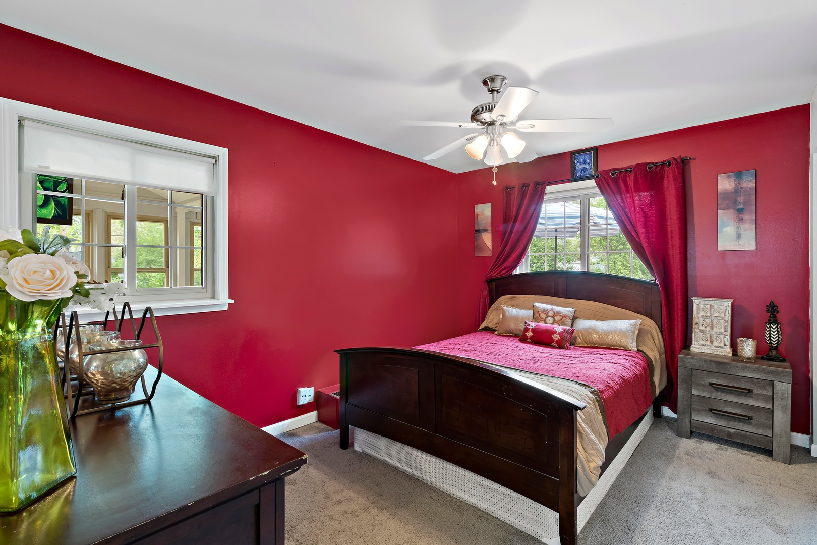 245 Washington Boulevard Hoffman Estates, IL 60169 - Photo 14 of 19 a bedroom with a bed and a chandelier