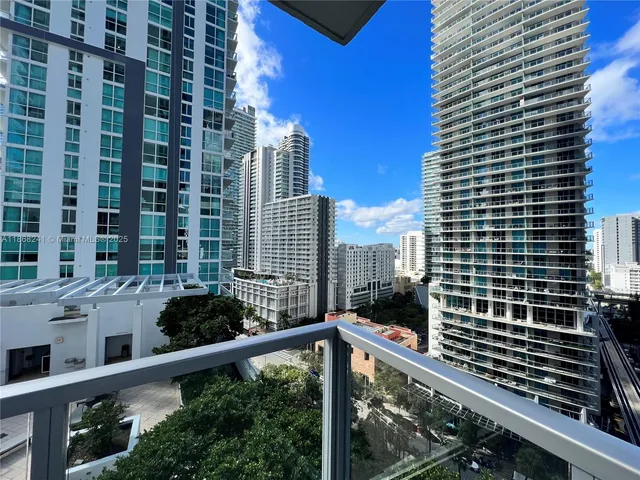 a city view with tall buildings