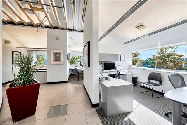 an aerial view of a building