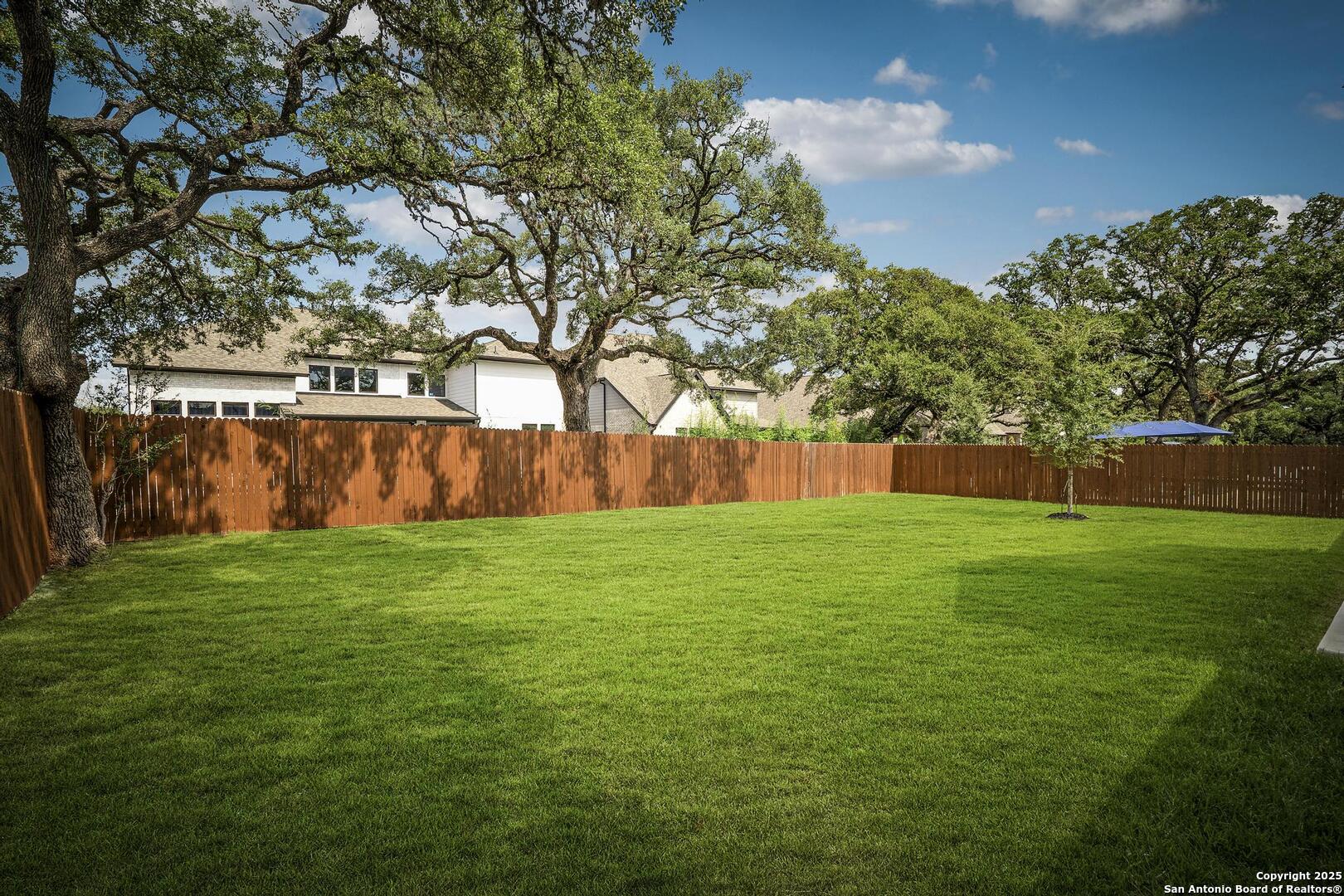 10027 Sarah Place Boerne, TX 78006 - Photo 35 of 47 a view of yard with grass and trees