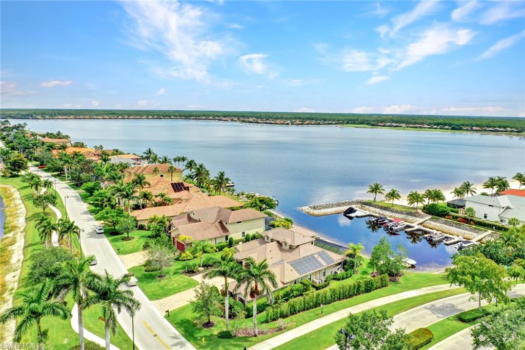 a view of a lake with outdoor space