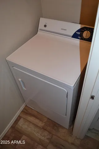 a close up view of washer and dryer