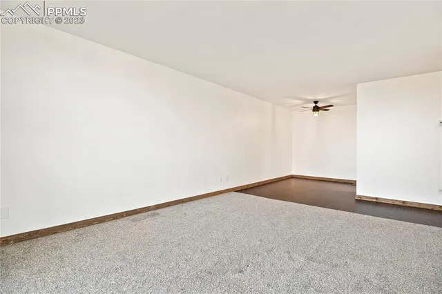 a view of a big room with wooden floor
