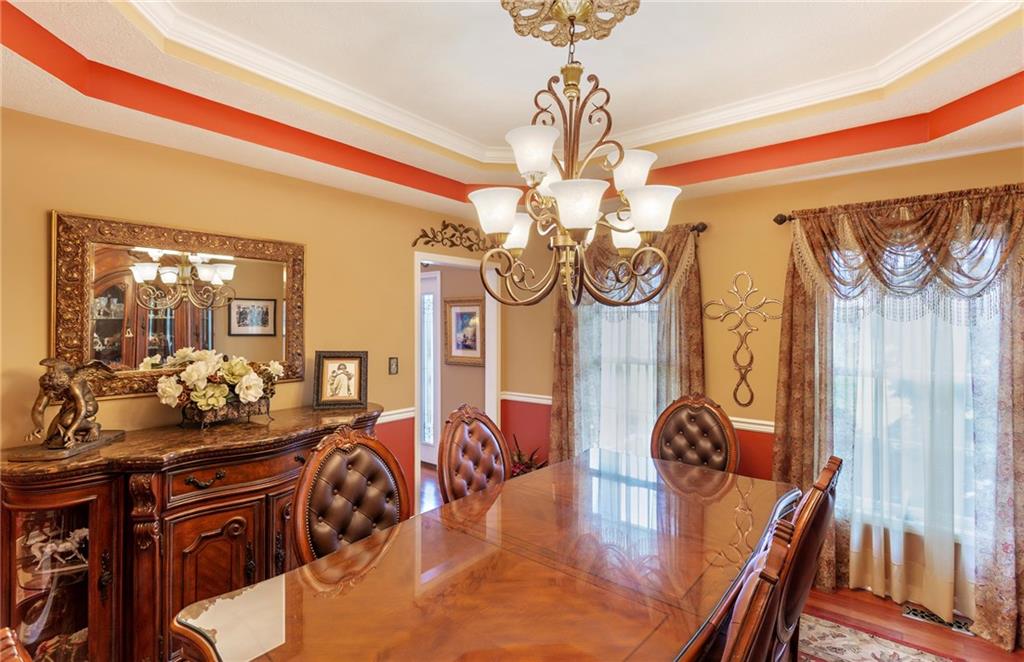 75 Galati Road McDonald, PA 15057 - Photo 9 of 25 Family size formal dining room with octagon shaped tray ceiling, crown molding & chair rail! Perfect for dinner parties & family gatherings.
