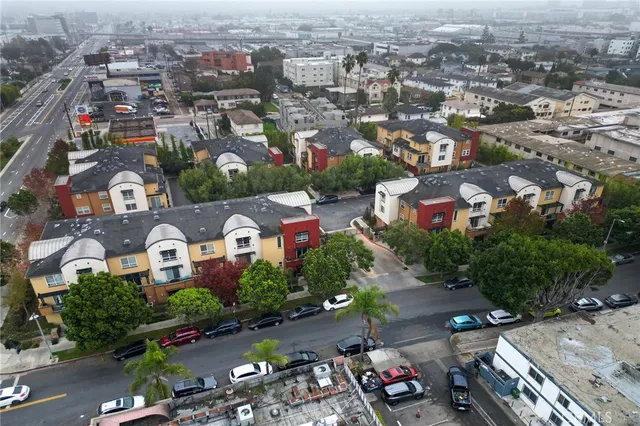 an aerial view of multiple houses
