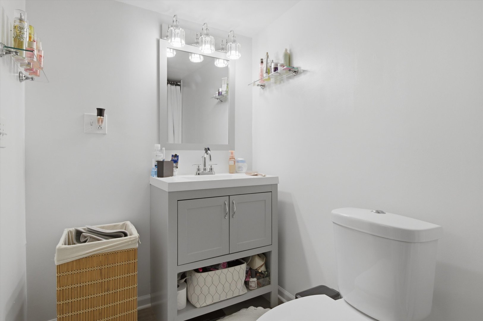 1107 West 101st Street Chicago, IL 60643 - Photo 22 of 28 a bathroom with a toilet a sink and mirror