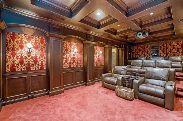 a view of a swimming pool that has a lot of trees in it