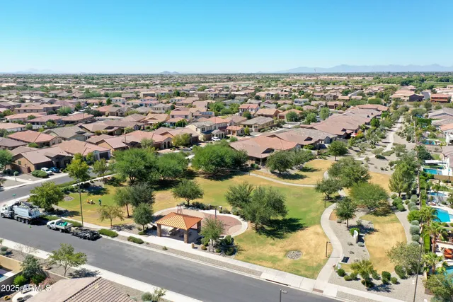 an aerial view of a city with lots of residential buildings