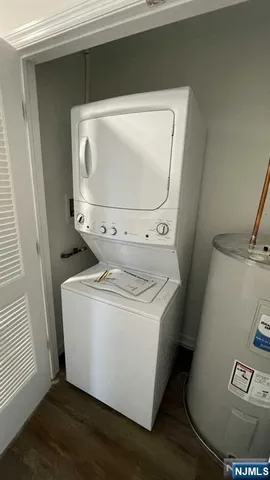 a utility room with a washer and dryer
